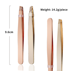 Pince à épiler inclinée en acier inoxydable avec logo personnalisé, 96 mm, pour cils et poils, outil de beauté pour l'entretien des sourcils - Product Image 3
