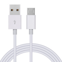 Câble de charge USB-A vers Micro USB en PVC blanc et noir OD 3.3 2A pour téléphones de voiture, appareils photo, ordinateurs, écouteurs avec transfert de données