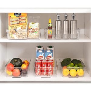 SKY-TOUCH 2pcs Clear Plastic <b>Storage</b> Bins Refrigerator Organizer with Handle <b>for</b> BPA-Free <b>Fridge</b> & Freezer - Product Image 1
