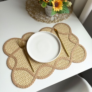 Set <span class=keywords><strong>de</strong></span> <span class=keywords><strong>table</strong></span> en corde <span class=keywords><strong>de</strong></span> <span class=keywords><strong>papier</strong></span> tressée, style campagnard américain, décoration <span class=keywords><strong>de</strong></span> mariage, isolation thermique, couleur unie, formes variées - Product Image 6