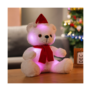Ours en peluche lumineux LED de 40 cm en gros, écologique, avec doublure en maille, peluche super douce, jouet en peluche pour animaux de Noël - Product Image 1