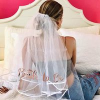 Mariée à être ceinture et bandeau diadème et longueur d'épaule voile Bachelorette fête fournitures nuptiale douche décoration accessoires