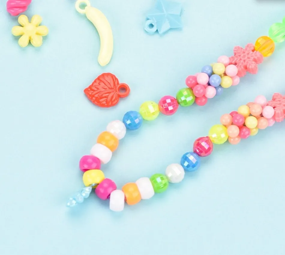 Baru DIY manik-manik buatan tangan kreatif anak perempuan mainan membuat kalung gelang untuk anak-anak intelektual pengembangan DIY Perhiasan
