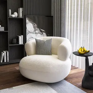 מינימליסטי מודרני כבש קטיפה ספה לבן עצלן אחת מזדמן יוקרה סלון ספה