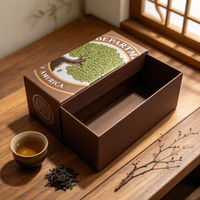 Personnalisation OEM |   Boîte à tiroir coulissant en carton rigide laminé mat |   Boîte-cadeau de luxe pour emballage de thé avec logo personnalisé imprimé