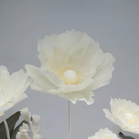 T-FT173 Groothandel Grote Lange Bruiloftdecoratie Romantische Roze Papieren Klaproos Bloemenstandaard Set Kunstmatige Staande Reuze Bloem
