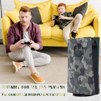 Für PS5 Grey Camouflage Hart Staub dicht ABS Kunststoff Ersatz Seite Frontplatte Shell Cover Disc Digitales Zubehör für PS5 Spiel