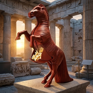 <span class=keywords><strong>Figurine</strong></span> Décorative Cheval de Troie Nouveau Film L'Odyssée Accessoire Périphérique Mythologie Grecque Antique Collection Maison Bureau Popcorn - Product Image 2