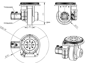 Roue de direction AGV ZL-270 pièces de chariot élévateur pièces de chariot élévateur siège de chariot élévateur roue de chariot roue de chariot serrure de plancher <span class=keywords><strong>mecanum</strong></span> - Product Image 2