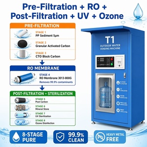 Máquina Expendedora <span class=keywords><strong>de</strong></span> Agua con Carbón Activado, Ósmosis Inversa RO, Dispensador <span class=keywords><strong>de</strong></span> Agua Purificada, 4G Inteligente para Exteriores, 24H, Monedas, QR, OEM, UV - Product Image 4