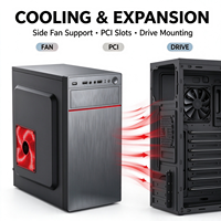 Casing PC Micro ATX Grosir Pabrik, Chassis Komputer Desktop Mini ITX, Slot Penyimpanan Ganda, Logo Kustom OEM
