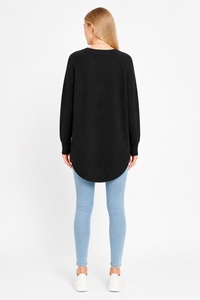 Maglione da Donna Personalizzato OEM ODM Garson Plus Size, Lavorazione a Costine, Maniche Lunghe, Collo Tondo, Casual, Autunnale, Lunghezza Regolare, Taglie Grandi - Product Image 2