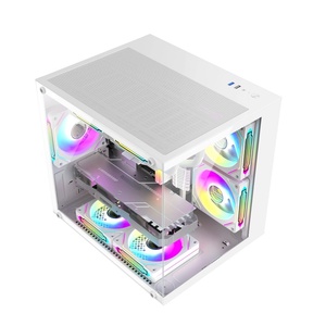 Boîtier d'ordinateur MAtx personnalisé Panneaux en verre Tours et boîtiers Aluminium blanc Ordinateur de bureau PC de jeu Boîtier d'ordinateur de jeu Boîtier de jeu - Product Image 5