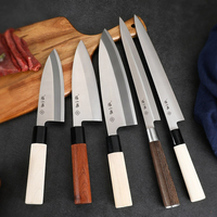 Couteau de cuisine japonais Sashimi Sushi de 4.5mm d'épaisseur avec manche en bois blanc