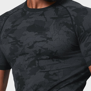 Người Đàn Ông Của Chất Lượng Cao Liền Mạch Ngắn Tay Áo Nén Phòng Tập Thể Dục T-Shirts Nhanh Khô Hoạt Động Thể Thao Hàng Đầu Thoáng Khí Tập Thể Dục T-Shirts - Product Image 6