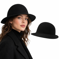 Sombrero de Invierno Ajustable para Mujer, 100% Lana Pura, Cálido, Transpirable, Cortavientos, Protección Solar, Estilo Cloche, para Uso Diario