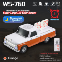 Réveil-horloge avec haut-parleur WS-760 15W, écran LED, haut-parleur sans fil pour voiture