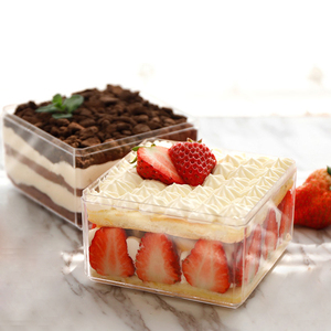 Custom ps hard transparent plastic wedding party candy cookie cake packaging container