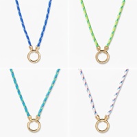 Collier personnalisé en acier inoxydable tressé avec porte-breloque détachable, plaqué or PVD, hypoallergénique