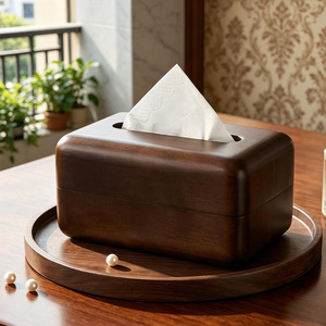 Wooden Tissue Box Solid Wood Cover Design For Living Room Bathroom Tabletop Storage - Product Image 2