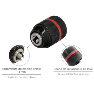 Portabrocas metálico sin llave de 1/2 pulgada hembra. Brocas de hasta 0.13 mm. - Product Image 3