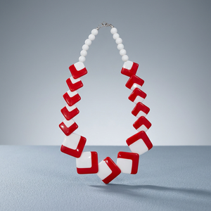 Collar de Moda con Cuentas Cuadradas de Resina/Acrílico/Lucite Personalizadas en Color, con Forma de Número/Padrón PNM, para Mujeres y Niños - Product Image 3