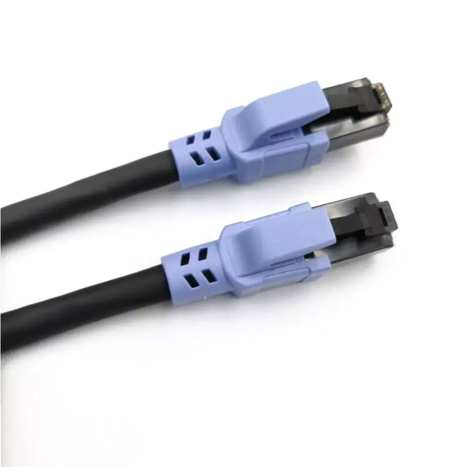 الفئة 5e إيثرنت RJ45 كابل الجمعية القط 5e 24AWG الصلبة 300V PoE F/UTP محمية في الهواء الطلق الصناعية سترة من كلوريد متعدد الفينيل 5FT كابل