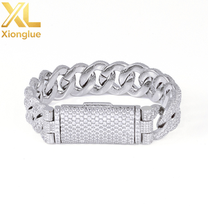 European American Hip Hop Cross-border Flip <b>Button</b> 18mm Cuban Bracelet Unisex Jewelry Nice Design - Product Image 2