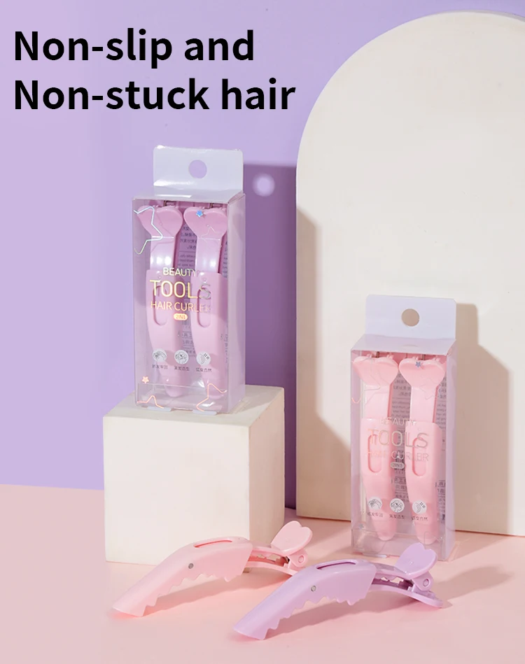 Wholesale 2pcs Fashion Make Up Pink Plastic Crocodile Hair Clip Barber Hair Pin OEM Natural Fluffy Hair Root Curlers Clip SY113