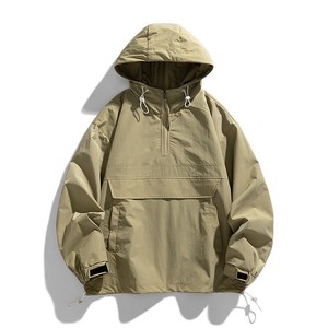 Aoyema Custom Fashionable Label 1/4 Zip up Coat Wholesale Casual <strong>Men</strong> Windbreaker Breathable Sports <strong>Pullover</strong> Loose <strong>Jacket</strong> - Product Image 5