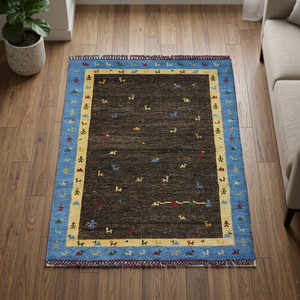 Collection Ocean Art - Tapis de prière en laine et coton à poils coupés, tissé à la main, de luxe, style Kilim, respectueux de l'environnement - Product Image 3