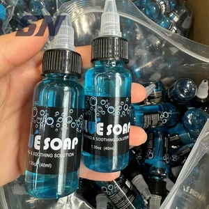 Savon bleu pour tatouage 40 ml (1,35 oz) - Nettoyant moussant - Solution de savon vert pour les soins après-tatouage et le nettoyage de la peau - Product Image 1