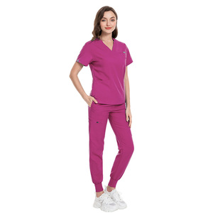 2024 nuevos uniformes médicos de enfermería Unisex logotipo personalizado uniformes médicos de moda Spandex Jogger traje de Hospital conjuntos de 2 piezas - Product Image 6