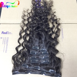 Extensiones de Cabello Humano Natural Vietnamita con Clip, Doble Trama, 100% Cabello Humano, Ondulado Natural, Color Negro, Extensiones con Clip Efecto Mojado y Ondulado - Product Image 2