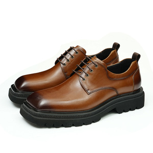 Chaussures en cuir de qualité supérieure à semelle épaisse pour hommes, fabriquées en cuir de vache véritable, chaussures Oxford formelles pour hommes - Product Image 5