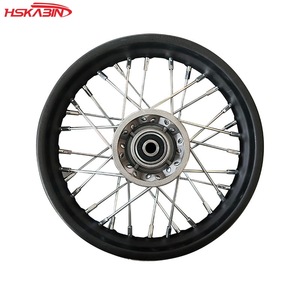 Roues en fer pour moto, 1,40 x 10 pouces, moyeu refroidi par eau, jantes noires - Product Image 1