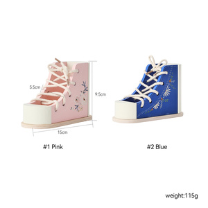 Jouet à lacer en bois, jouet éducatif écologique pour les enfants de 2 à 4 ans, développement de la motricité fine, pratique du lacement - Product Image 6