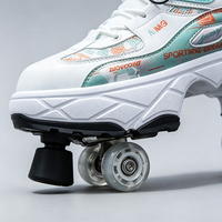 Chaussures à roulettes transformables pour enfants avec frein, pour garçons et filles, patinage extérieur, école, parc, baskets unisexes à quatre roues pour enfants Ruidongle