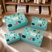 Boîte de rangement de luxe en carton ondulé kraft avec couvercle et base, personnalisable avec logo floral, pour vêtements, t-shirts, cadeaux, vente en gros