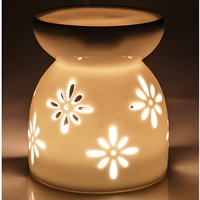 Diffuseur d'huiles essentielles en céramique léger, 4 pièces, brûleur d'encens, porte-bougie blanc en céramique