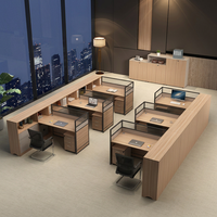 Poste de travail modulaire moderne pour bureau, cloison de séparation, bureau pour personnel, mobilier de bureau, table de travail multi-personnes avec armoire de rangement