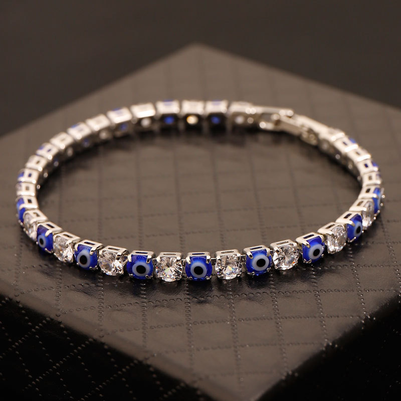Bracelet Yeux Bleus [Argent] 17cm