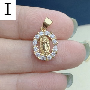 Colliers pendentifs en gros, religion, <span class=keywords><strong>Sainte</strong></span> <span class=keywords><strong>Vierge</strong></span> Marie de Guadalupe, pendentifs de haute qualité en métal plaqué or, breloques pour la fabrication de bijoux - Product Image 6