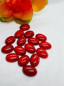 Cabujón de Coral Rojo Natural con Corte Ovalado para Joyería, Italia - Product Image 2