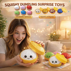 Juego de 1-5 Piezas de Dumplings Brillantes, Decorativos, Blandos, con Caja, de Rebote Lento, Colores Aleatorios, Regalos para Niños y Adultos - Product Image 2