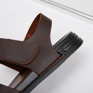 Sandalias de Verano 2026 para Hombre, de Cuero Genuino, con una Sola Correa de Velcro, Transpirables, Frescas, Cómodas, Casuales, Cosidas a Mano - Product Image 2