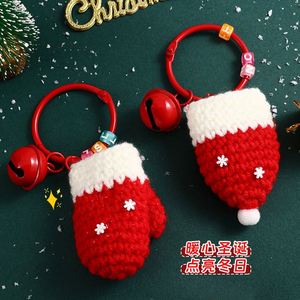 Porte-clés Poupée en Peluche Tricotée de Noël, Mignon Père Noël avec Chapeau, Décoration de Sac Arbre de Noël, Petits Cadeaux en Gros - Product Image 3