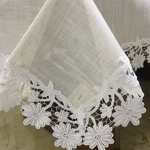 Wholesale Handmade Linen Dining Lace Border Tablecloth