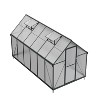 Fabricant Vente Commercial Alliage D'aluminium Moderne Extérieur Modulaire Vert Maison Kit Pc Feuille Petite Serre En Polycarbonate