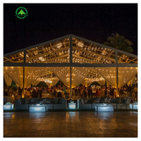 Tentes de mariage de luxe en PVC transparent, chapiteau extérieur pour 100 personnes, construction modulaire quatre saisons